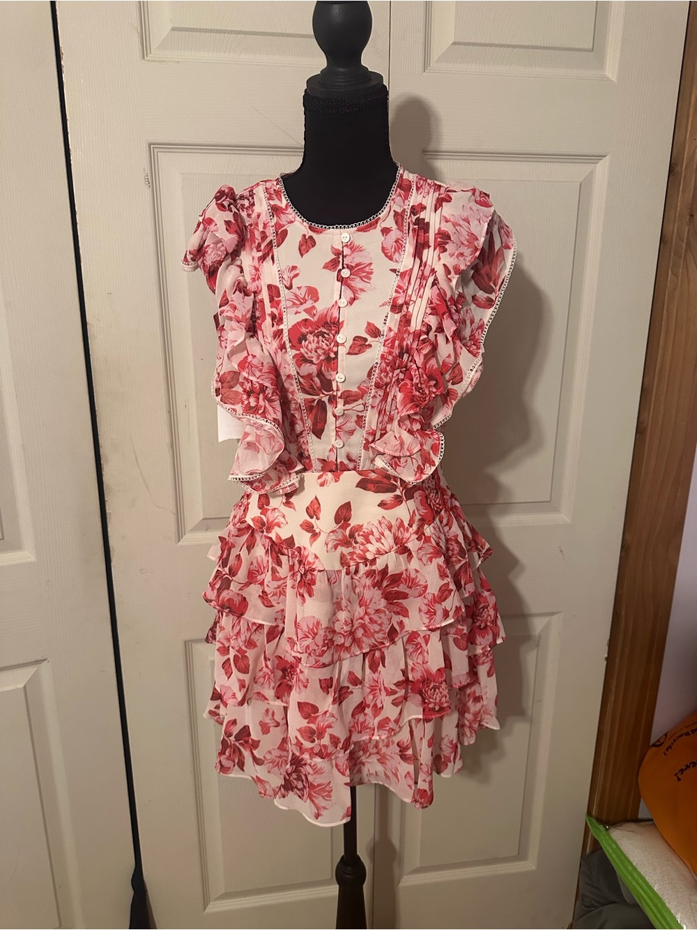 Ever New Pink Floral Ruffle Mini Dress